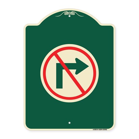 Signmission No Right Turn Graphic Only Heavy-Gauge Aluminum Architectural Sign, 24" x 18", G-1824-23592 A-DES-G-1824-23592